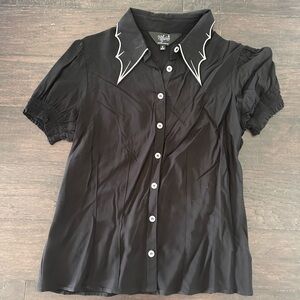 Hell Bunny Gothic Vampire collar shirt